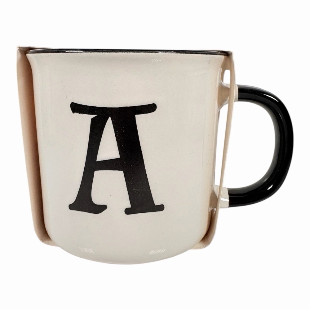 NEW Thyme And‎ Table Monogram "A" 16 oz Ceramic Coffee Mug